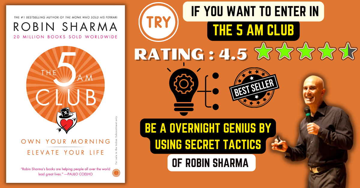 The 5 AM Club Book Summary | Robin Sharma | Ratings & Review | 2023 -  USAHINTS